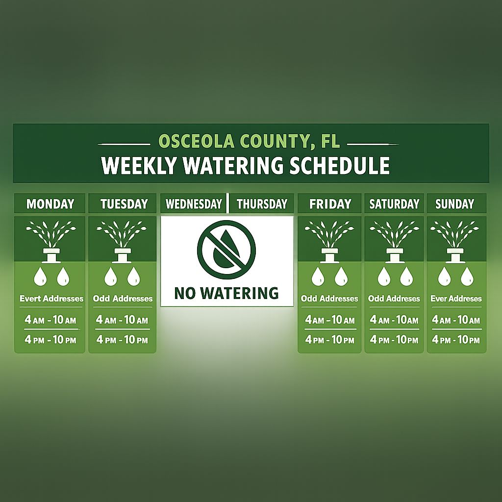 Osceola County water restriction schedule for lawn irrigation